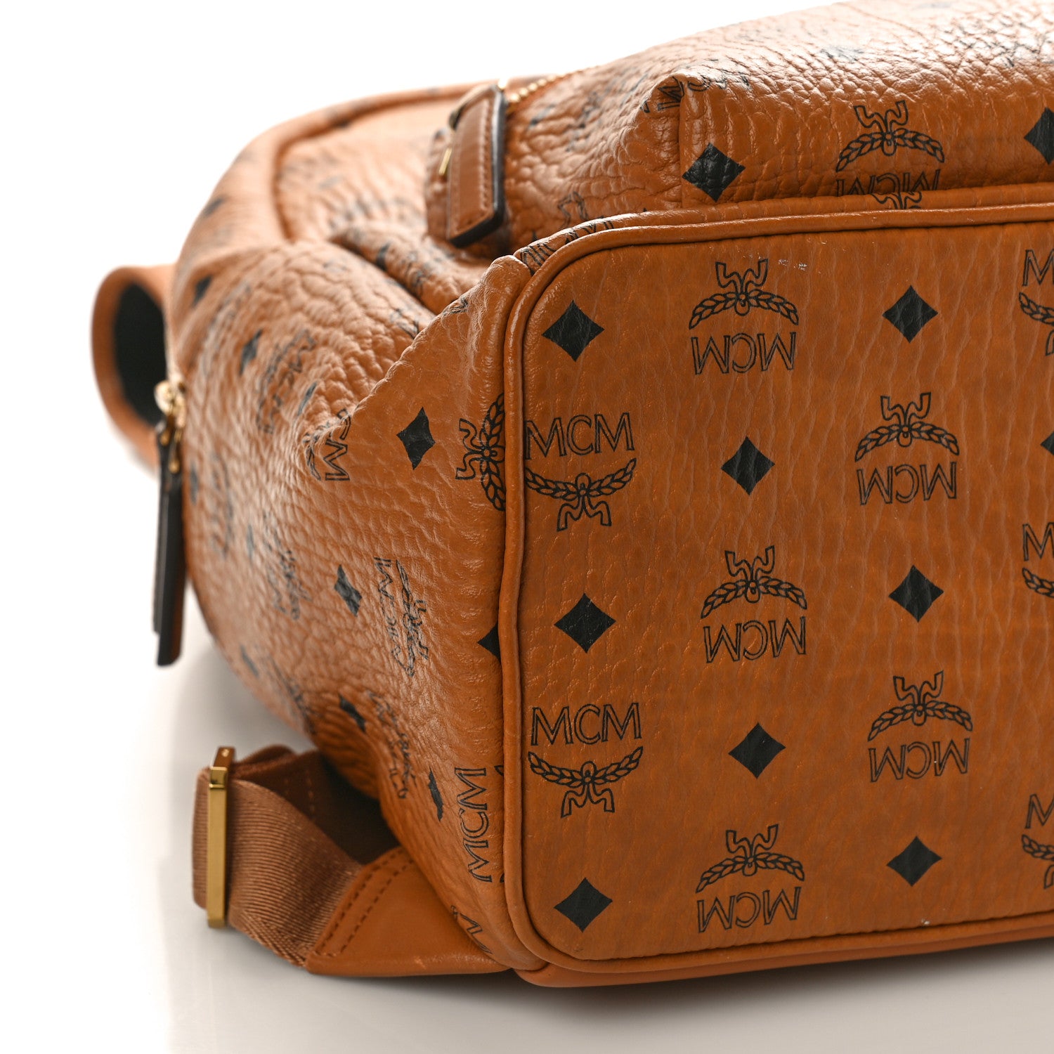MCM Visetos Chevron Stripe Medium Stark Backpack Cognac 7 of 9