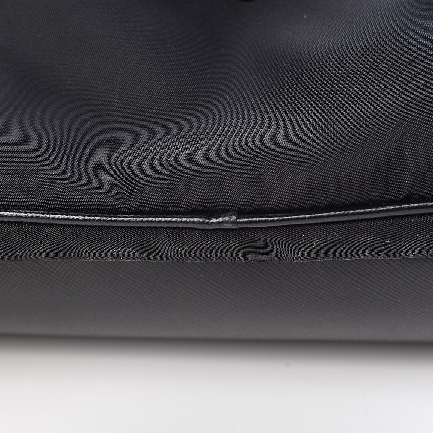 Nylon Saffiano Vela Double Zip Crossbody Bag Black