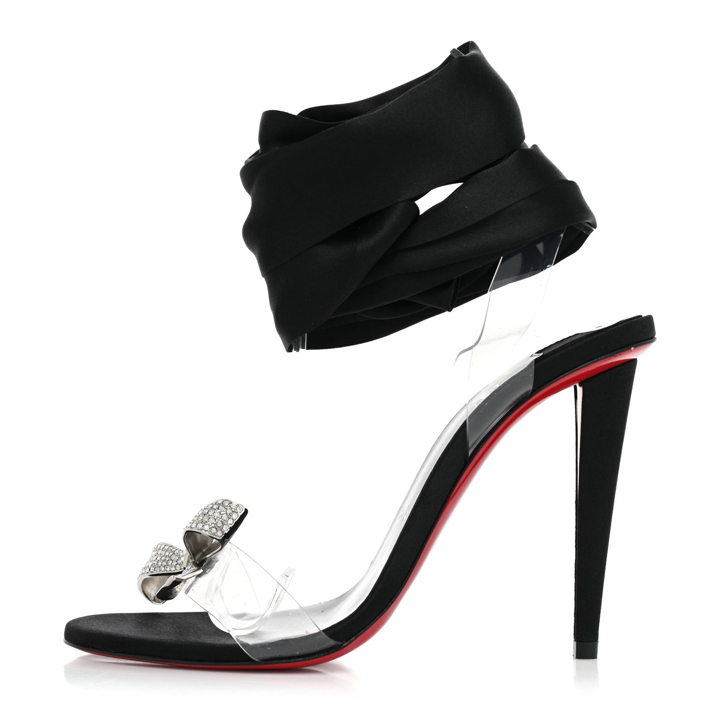 Satin Crystal PVC Astrinodo 100 Sandals 37 Black