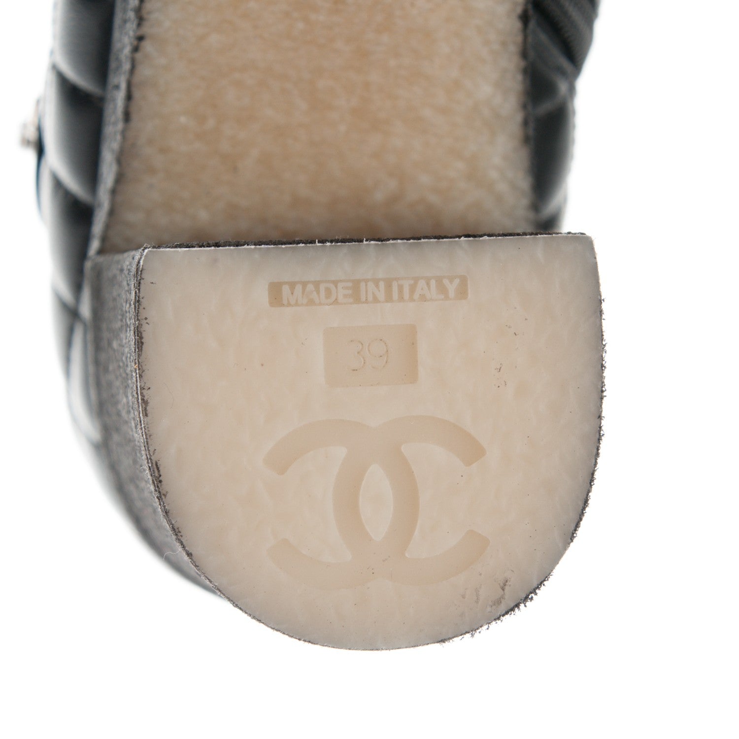 Chanel Calfskin Quilted CC Short Boots 39 Black 6 of 8