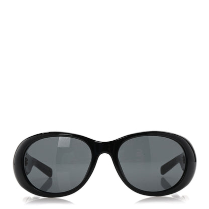 Saint Laurent Acetate Oval Sunglasses SL736 Black 2 of 7