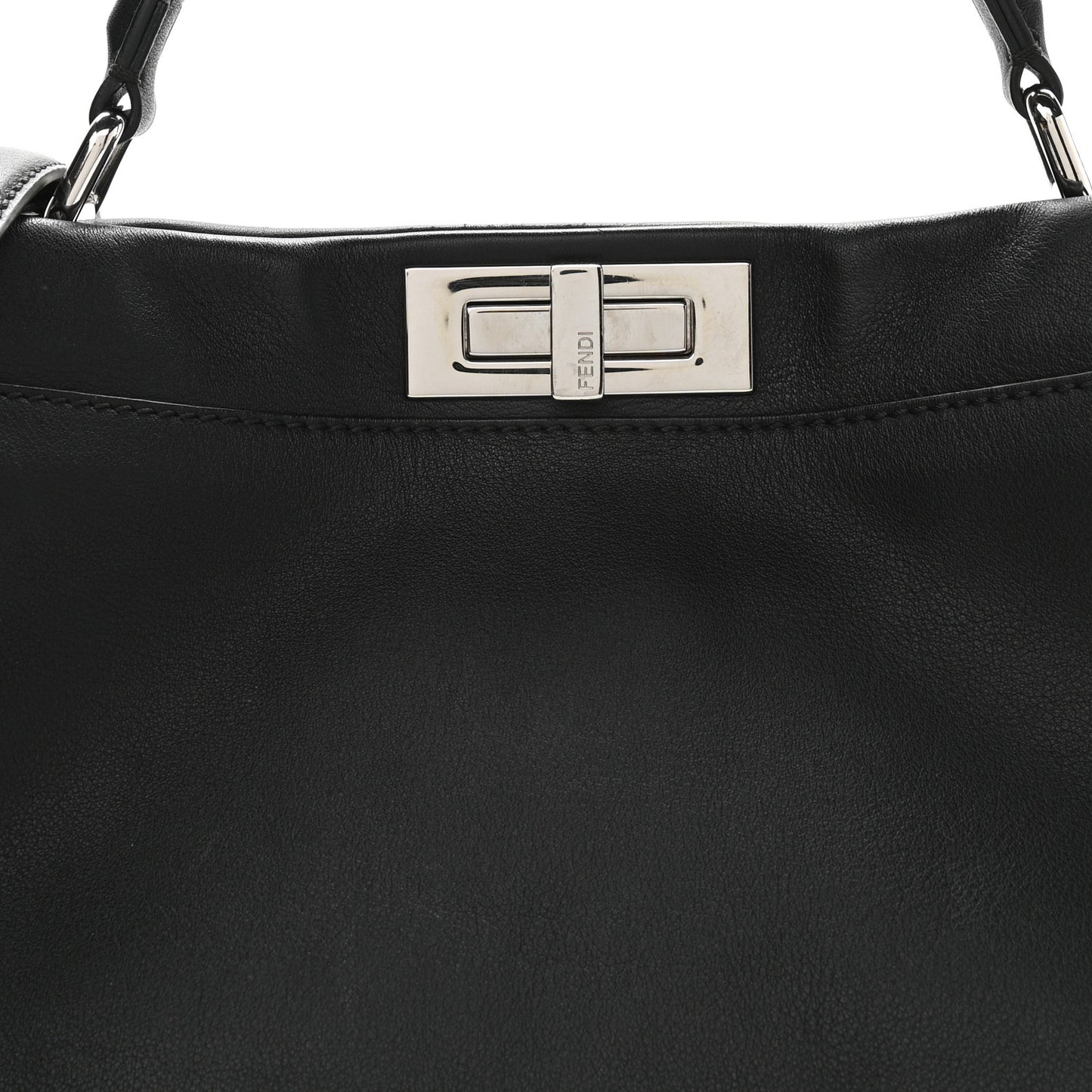 Vitello Dolce Marmol Patent Crocodile Trapuntata Large Peekaboo Iconic Satchel Black Fumo