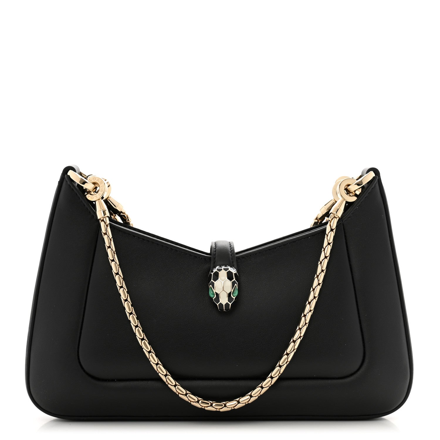 Bulgari Calfskin Serpenti Baia Shoulder Bag Black 1 of 10