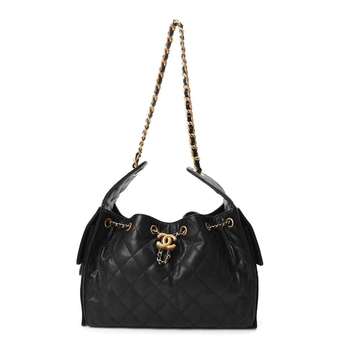 Caviar Quilted Small Chanel 25 Handbag Black