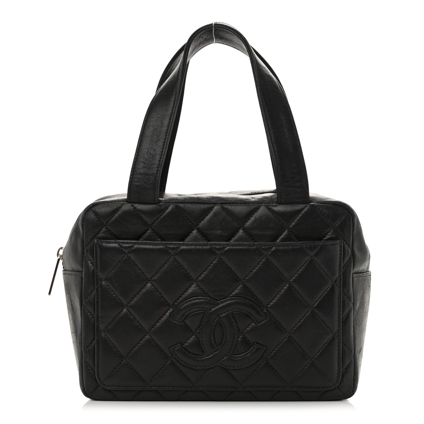 Lambskin Quilted CC Pocket Tote Black