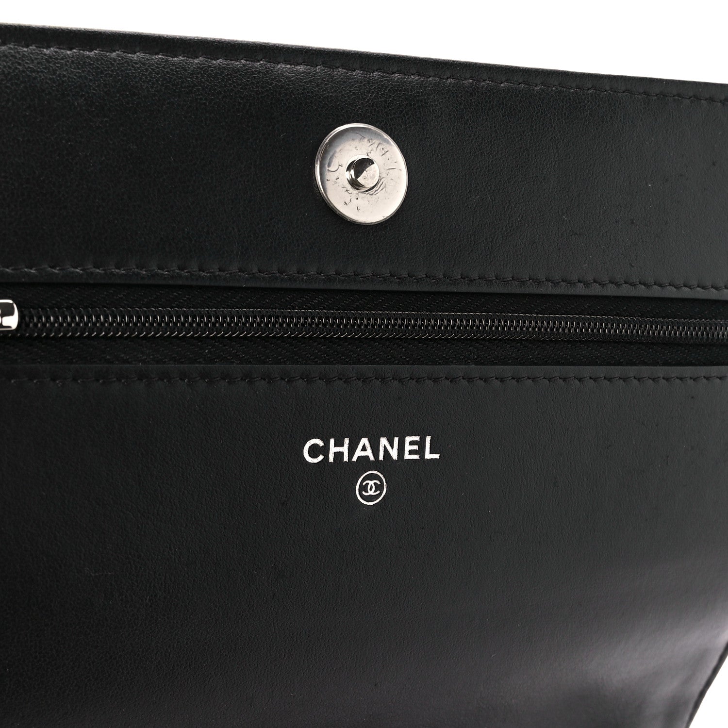 Chanel Suede Cocostellar Wallet on Chain WOC Black 6 of 11