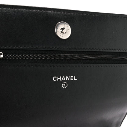 Chanel Suede Cocostellar Wallet on Chain WOC Black 6 of 11