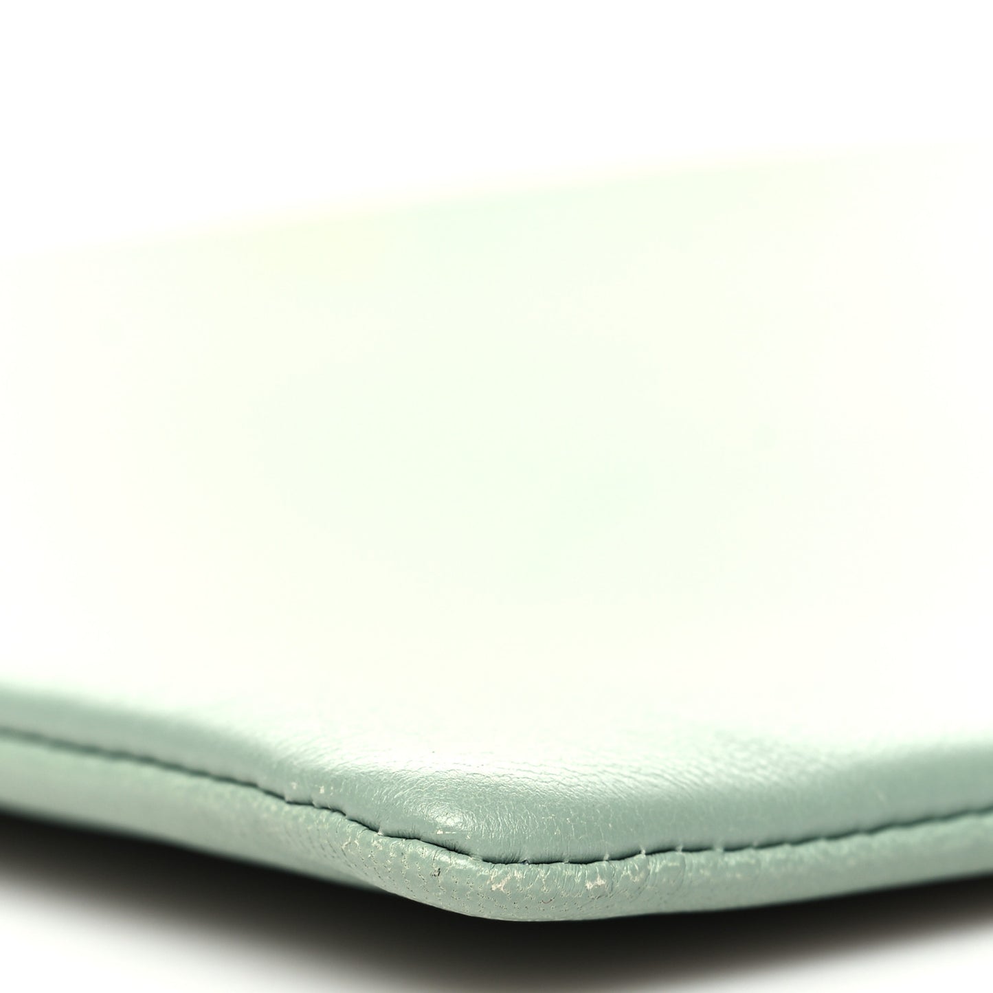 Cloudy Lambskin Solo Zip Pouch Celadon