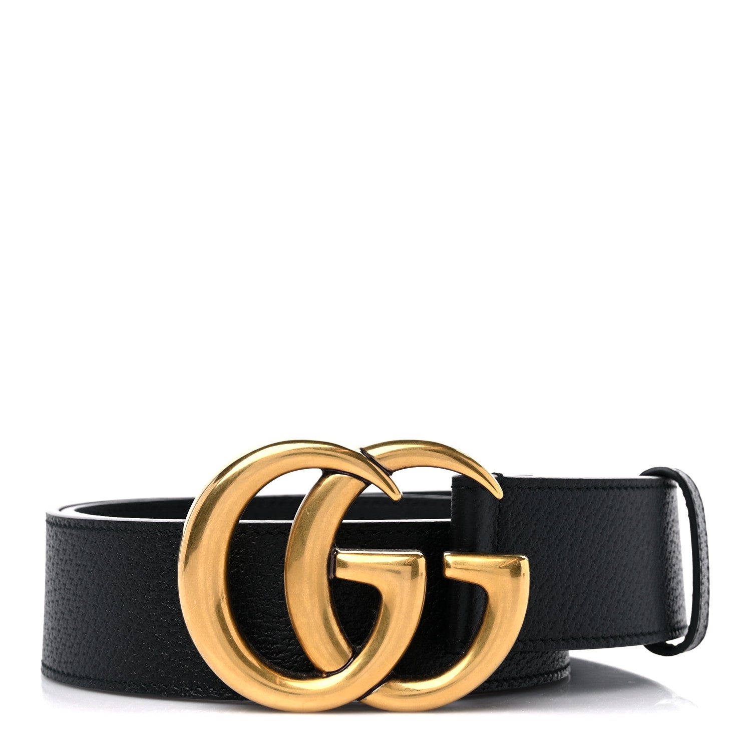 Gucci Textured Dollar Calfskin Double G 40mm Belt 80 32 Black 1 of 4