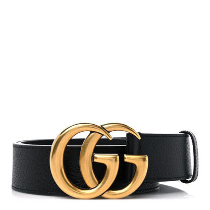 Gucci Textured Dollar Calfskin Double G 40mm Belt 80 32 Black 1 of 4