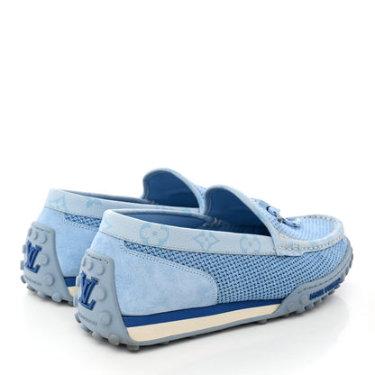 Louis Vuitton Perforated Calfskin Monogram Mens LV Racer Mocassin Loafers 6.5 Blue 4 of 13
