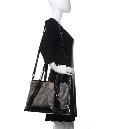 Burberry Shimmer Check Degrade Medium Tote Black 2 of 12