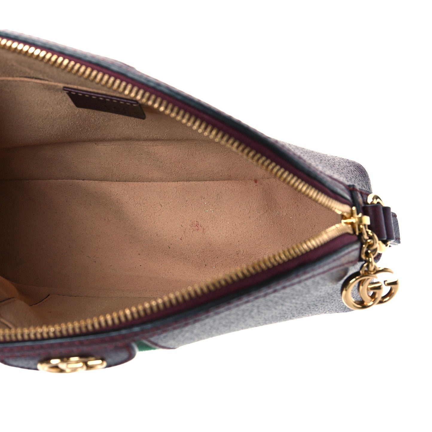 Textured Calfskin Web Small Ophidia Dome Shoulder Bag Vintage Bordeaux