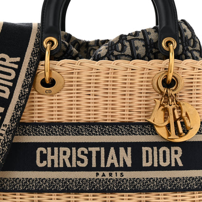 Christian Dior Wicker Oblique Medium Lady Dior Bag Blue Blue 7 of 12