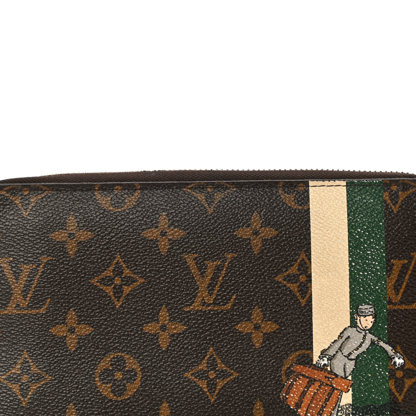 Monogram Groom Zippy Organizer Wallet Green