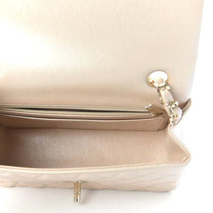Chanel Iridescent Calfskin Quilted Mini Rectangular Flap Beige 5 of 10