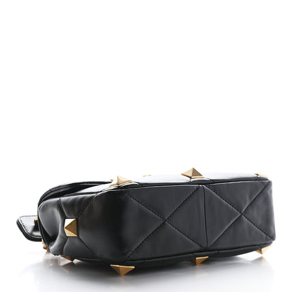 Valentino Garavani Nappa Medium Roman Stud Shoulder Bag Black 4 of 9