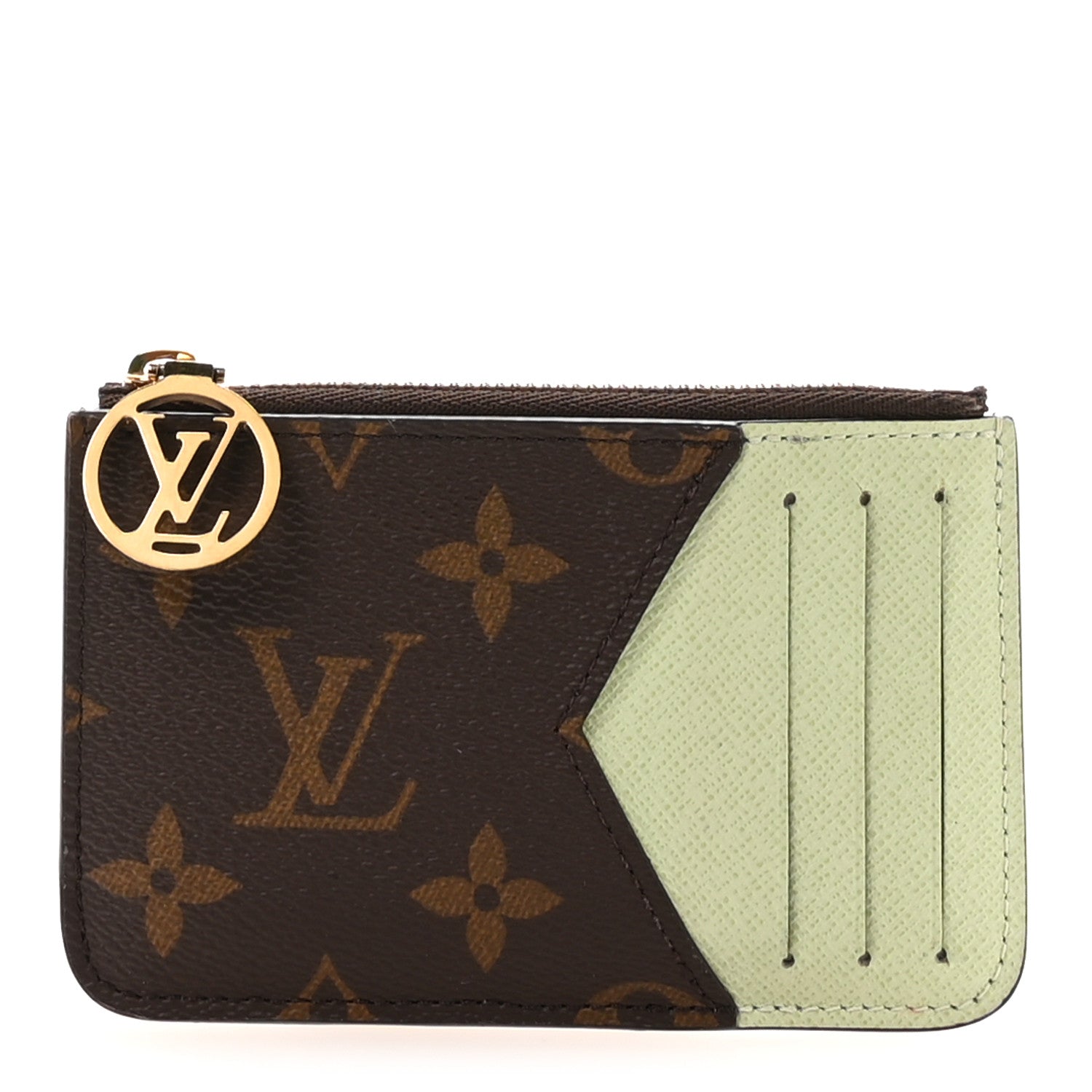 Louis Vuitton Monogram Coin Card Holder Light Green 1 of 7