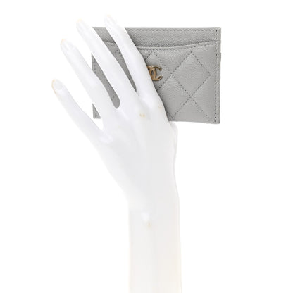 Chanel Caviar Quilted Card Holder Grey 2 of 8