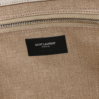 Saint Laurent Linen Calfskin Rive Gauche Tote Greggio Natural 6 of 10