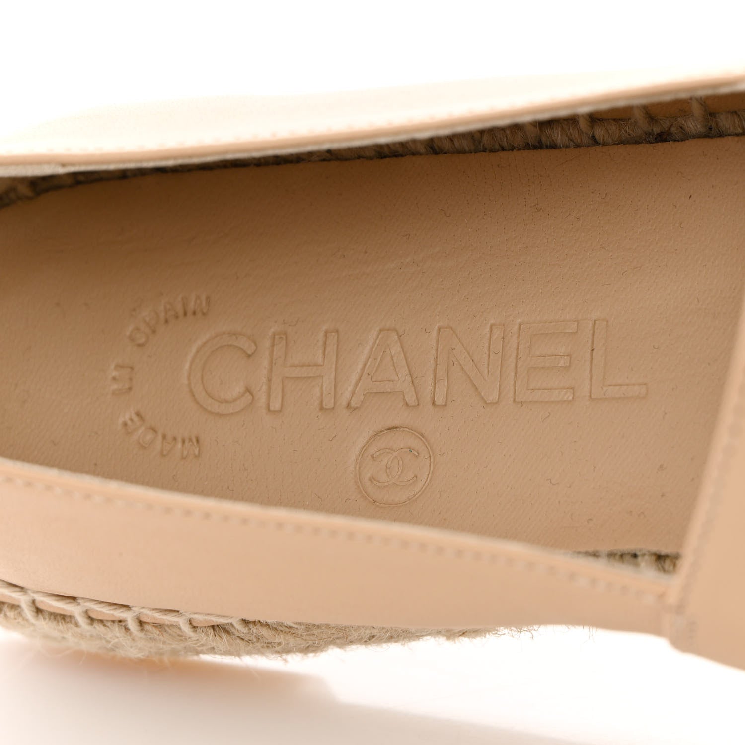 Chanel Lambskin CC Espadrilles 37 Beige Black 7 of 14