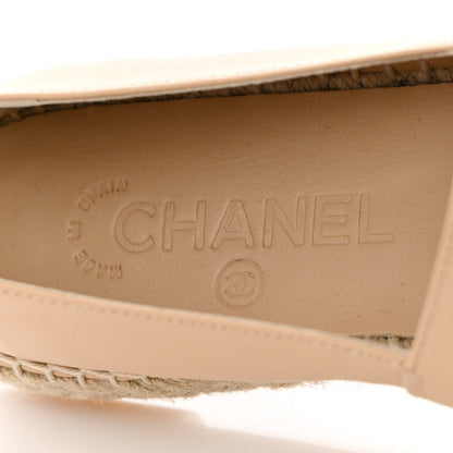 Chanel Lambskin CC Espadrilles 37 Beige Black 7 of 14