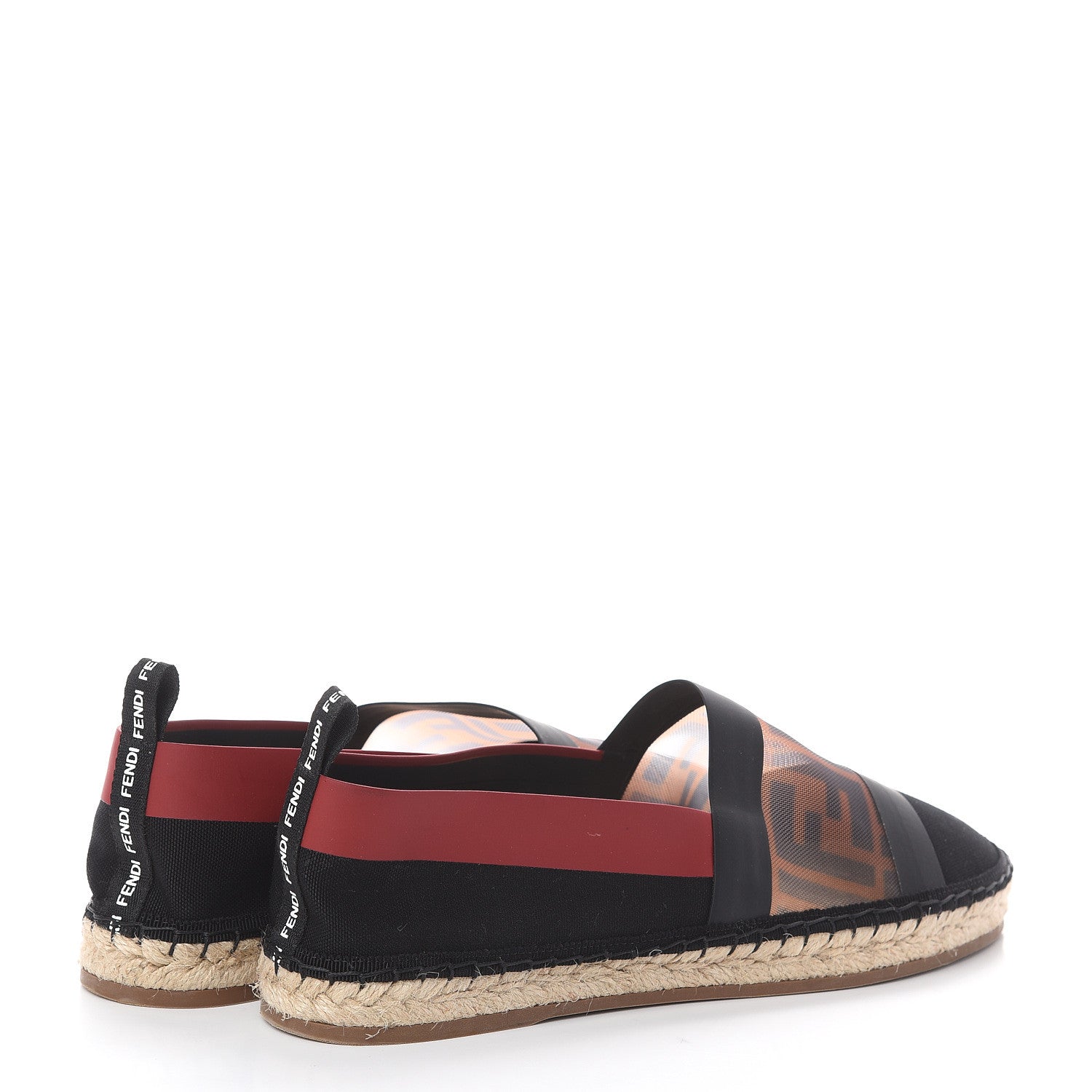Fendi Canvas Mesh FF Colibri Espadrilles 40 Black Tobacco Moro 4 of 7