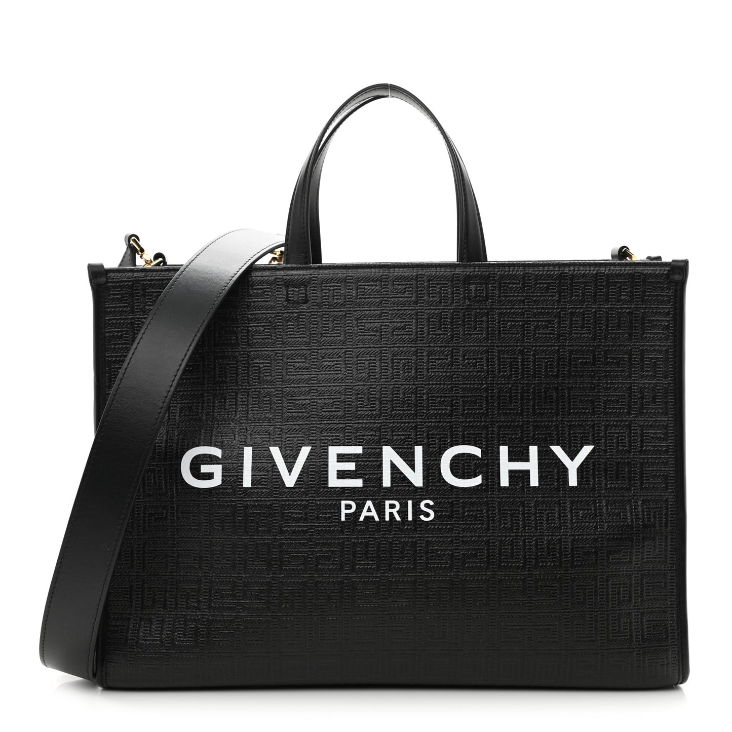 4G Coated Canvas Logo Medium G-Tote Black