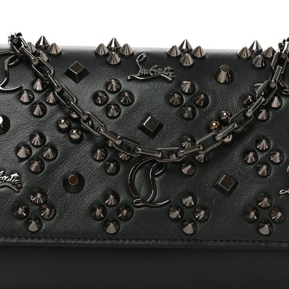 Christian Louboutin Calfskin Spikes Loubinthesky Paloma Clutch Zaffiro Zaffiro 6 of 9