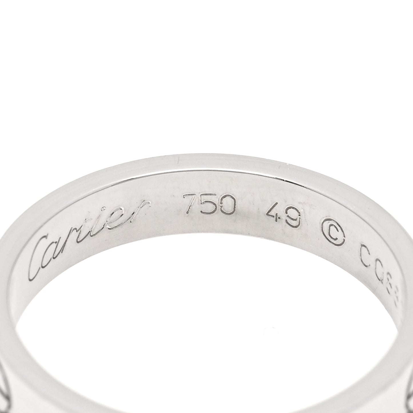 18K White Gold 3.5mm LOVE Wedding Band Ring 49 4.75