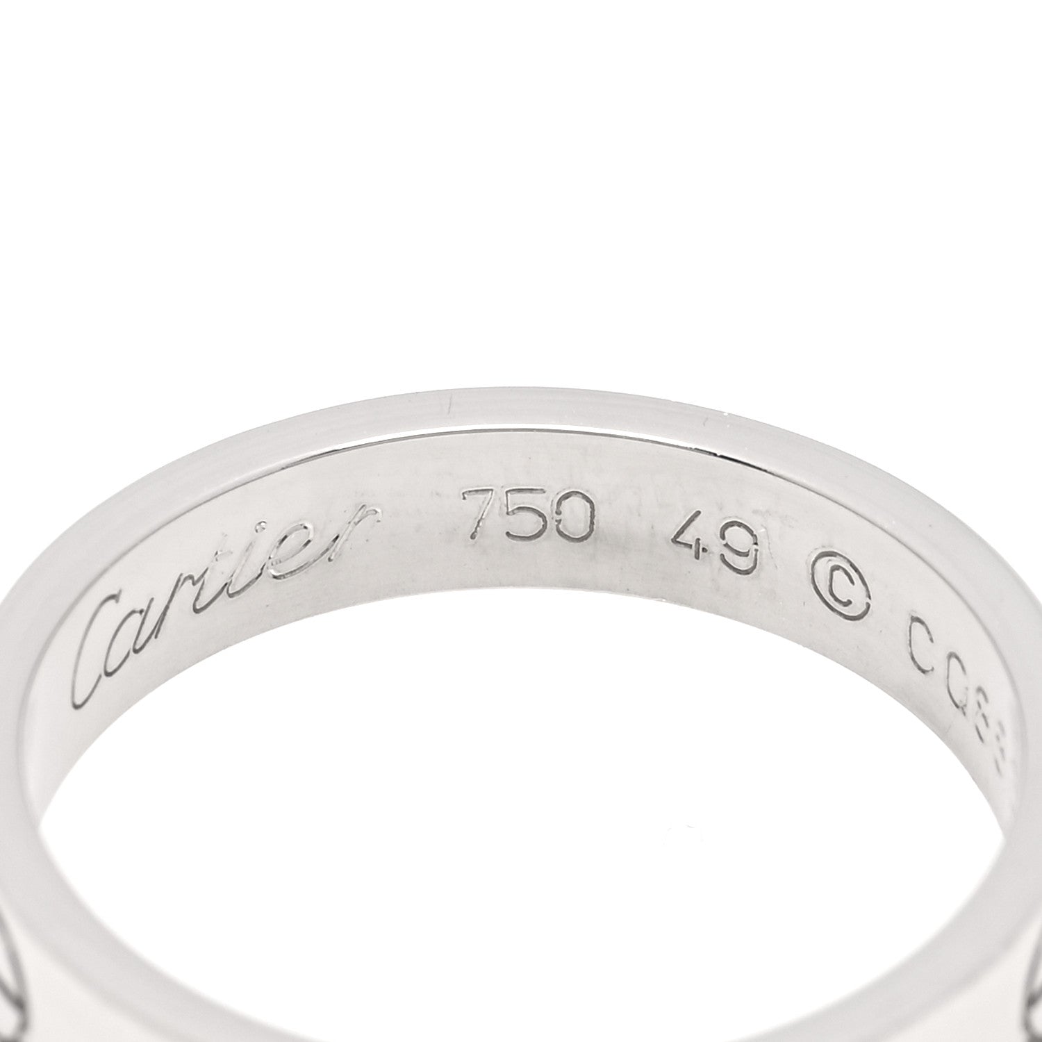 Cartier 18K White Gold 3.5mm LOVE Wedding Band Ring 49 4.75 4 of 5