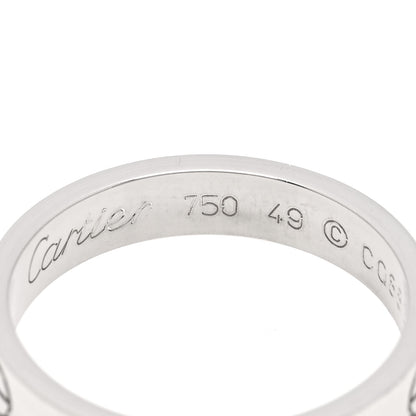 Cartier 18K White Gold 3.5mm LOVE Wedding Band Ring 49 4.75 4 of 5
