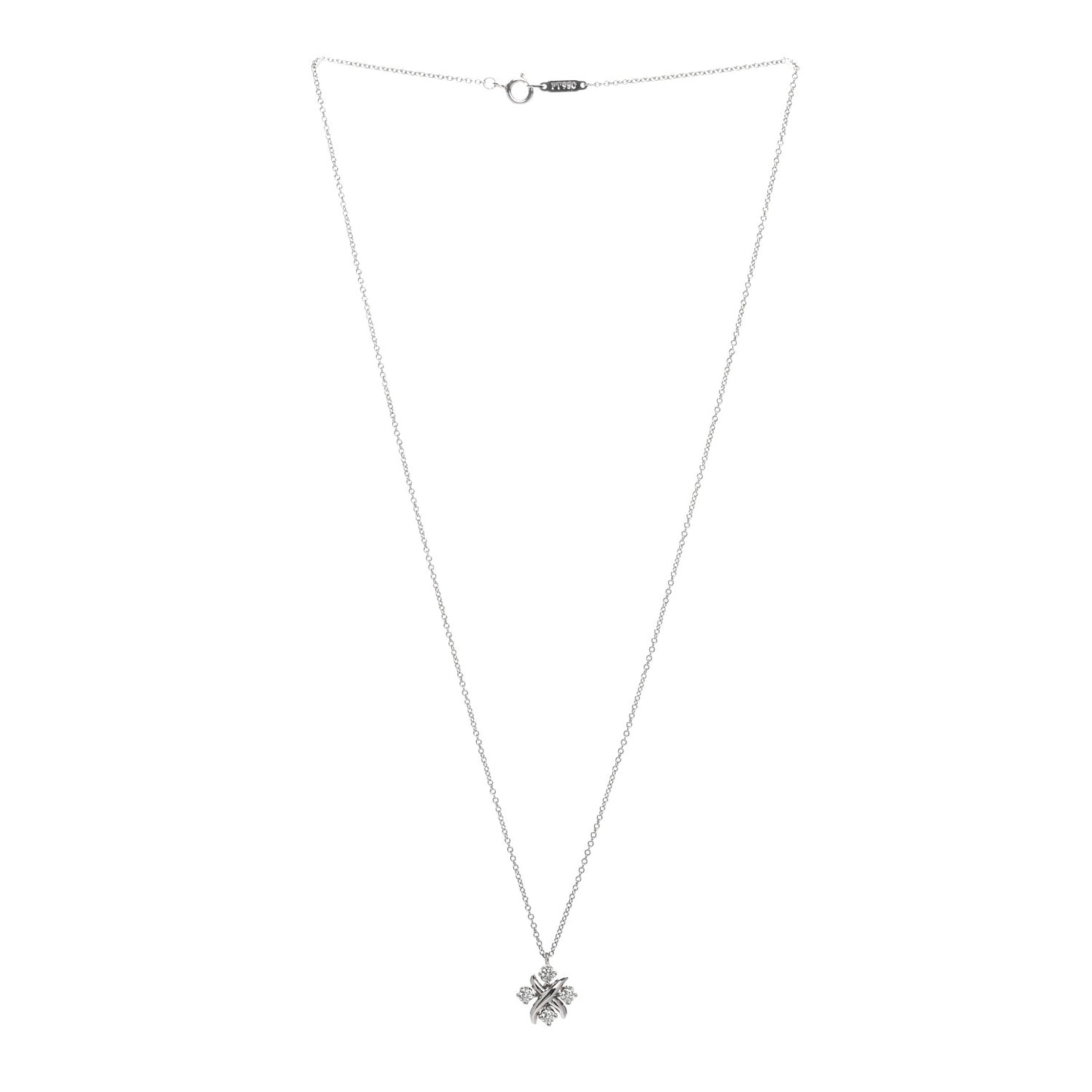 Platinum Diamond Schlumberger Lynn Pendant Necklace