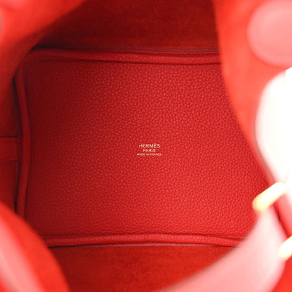 Hermes Taurillon Clemence Picotin Lock 18 PM Rouge de Coeur 5 of 11