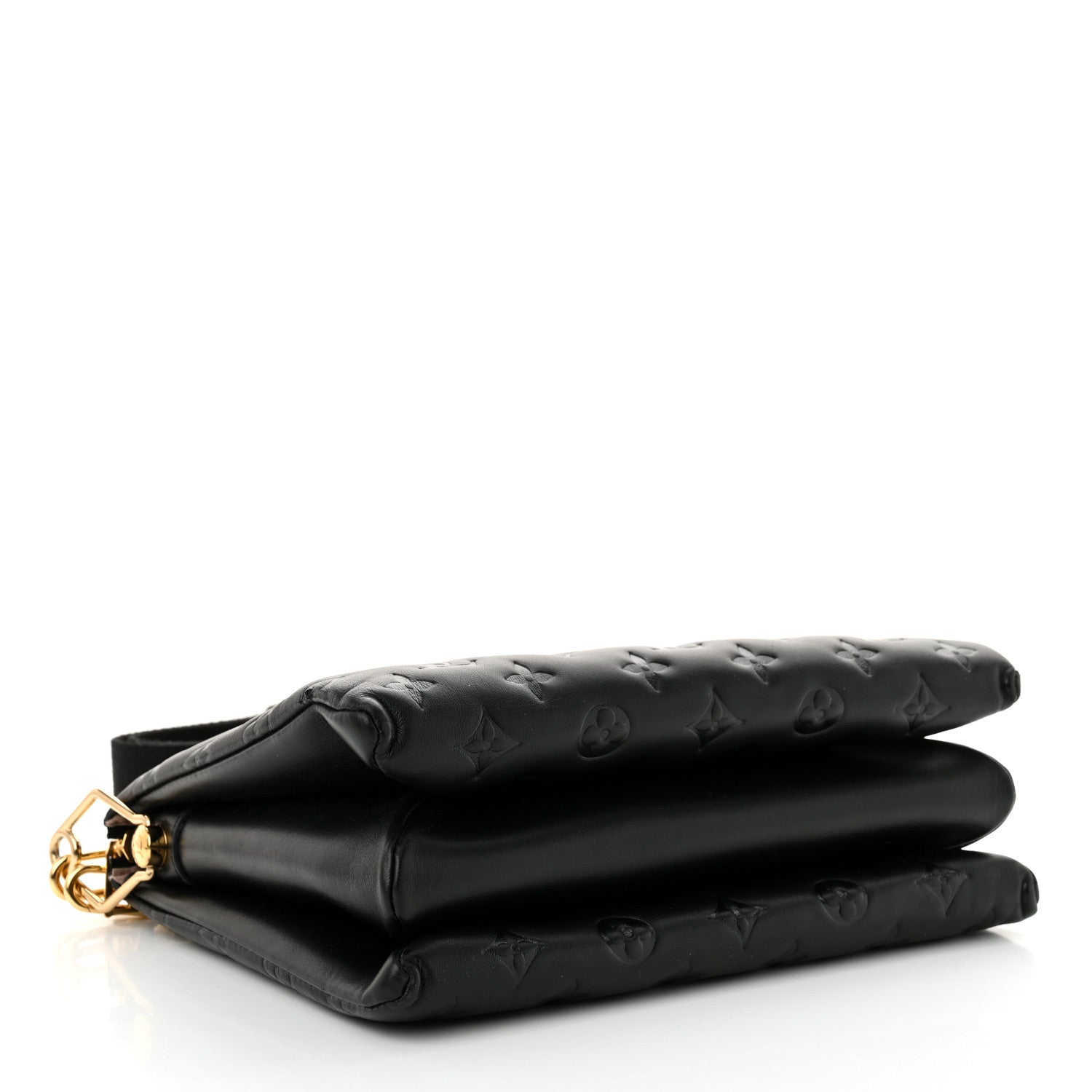 Louis Vuitton Lambskin Embossed Monogram Coussin PM Black 4 of 9
