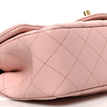 Chanel Lambskin Quilted Mini Rectangular Sweet Camellia Flap Light Pink 8 of 9