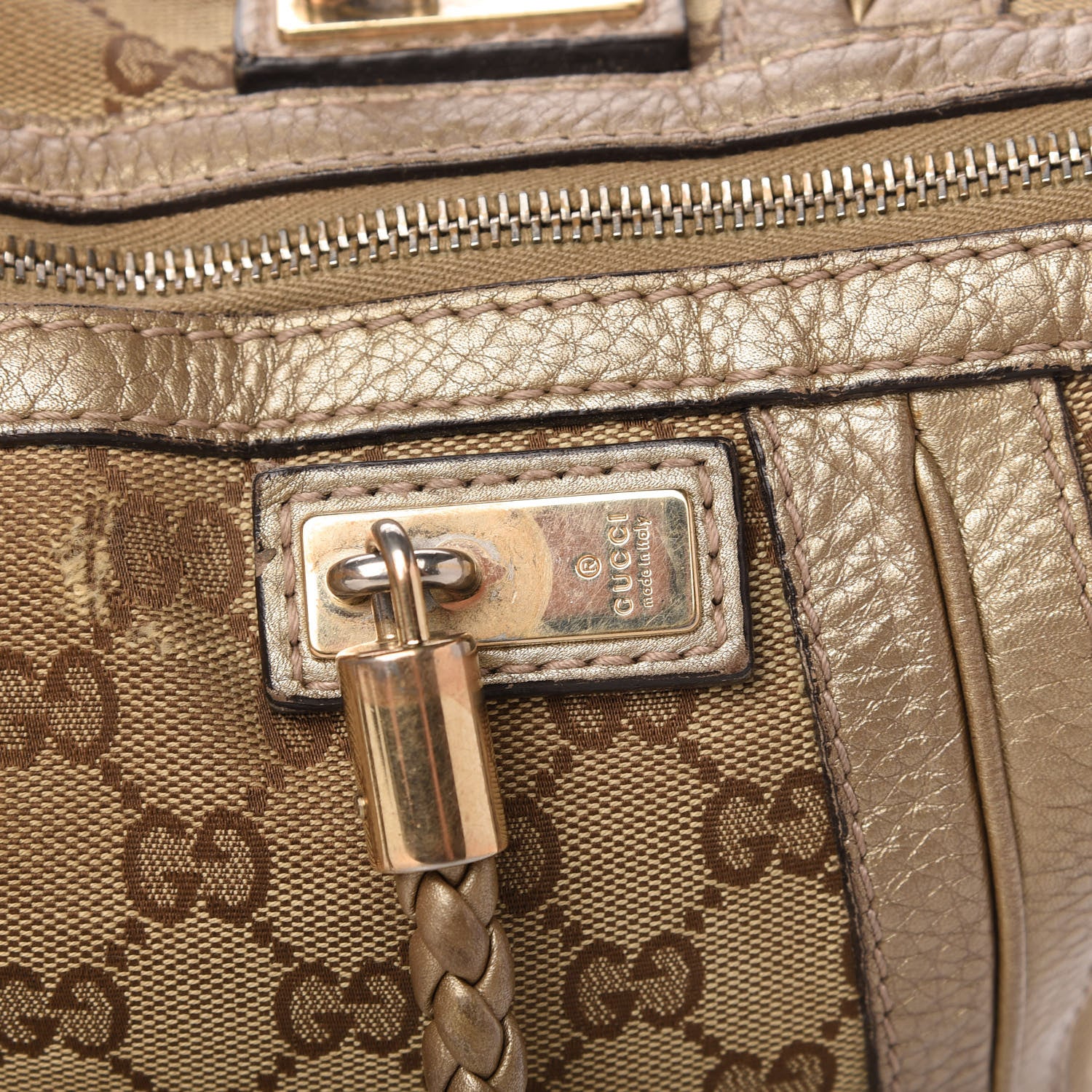 Gucci Monogram Medium Bella Tote Gold 17 of 20