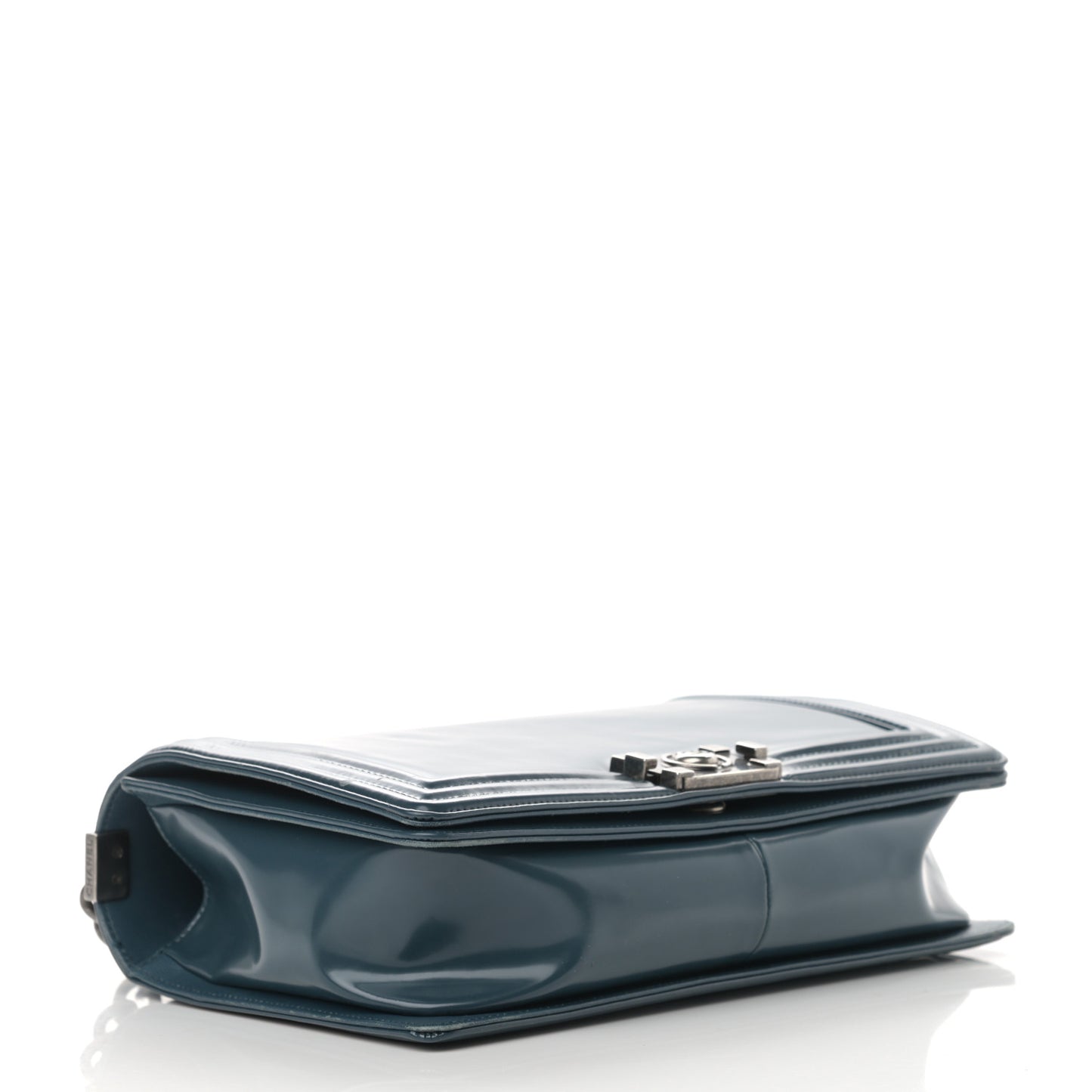 Glazed Calfskin New Medium Boy Flap Blue