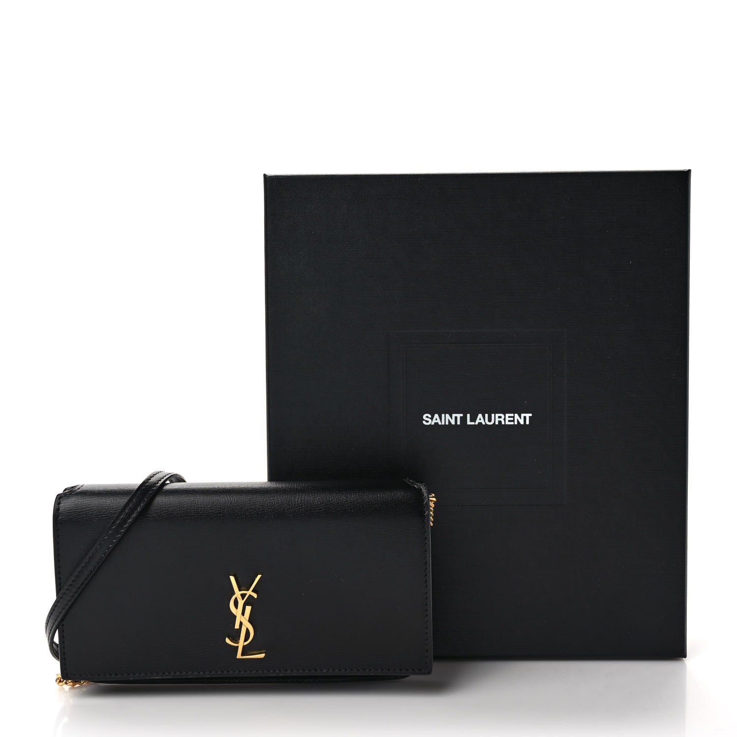 Saint Laurent Smooth Calfskin Monogram Phone Holder Crossbody Black 9 of 9