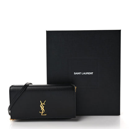Saint Laurent Smooth Calfskin Monogram Phone Holder Crossbody Black 9 of 9