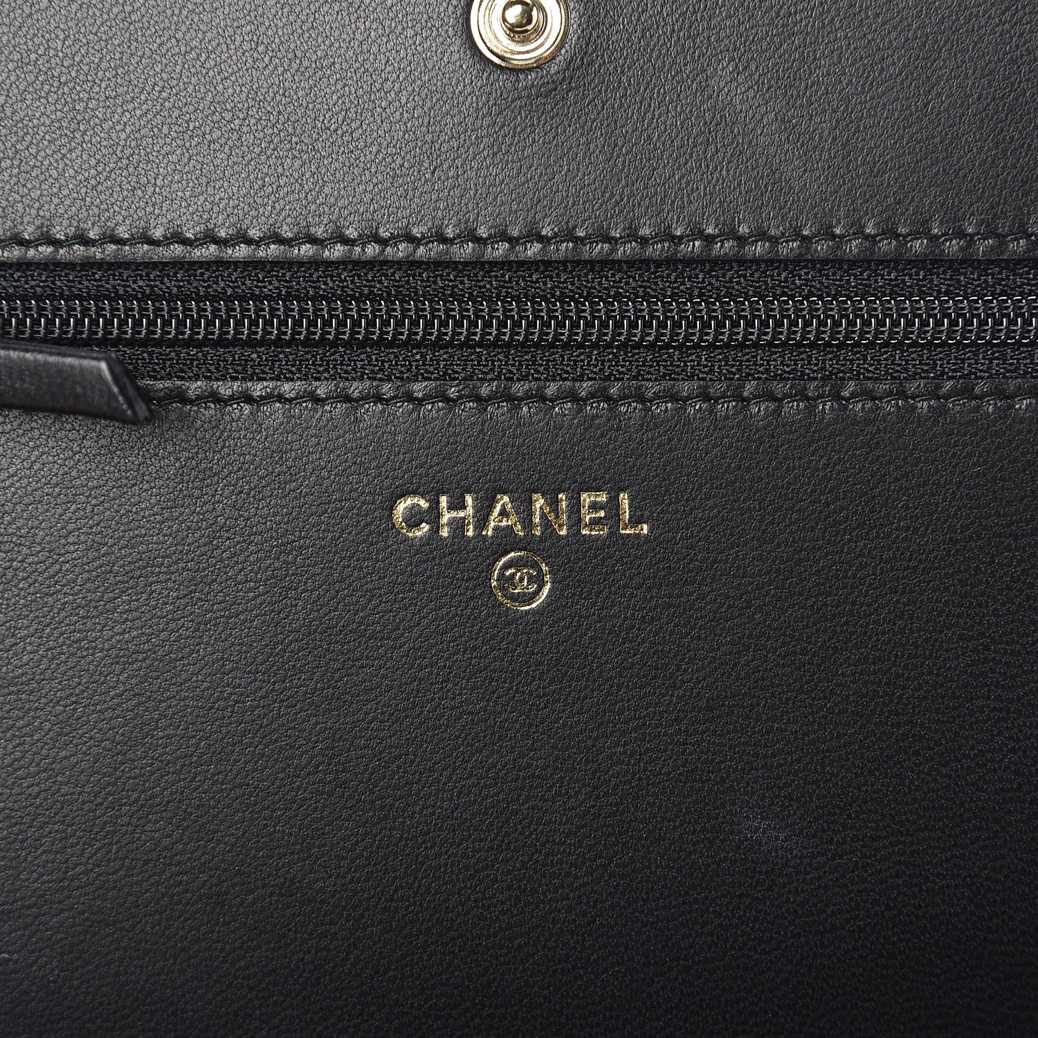Chanel Lambskin Studded Wallet On Chain WOC Black 6 of 12