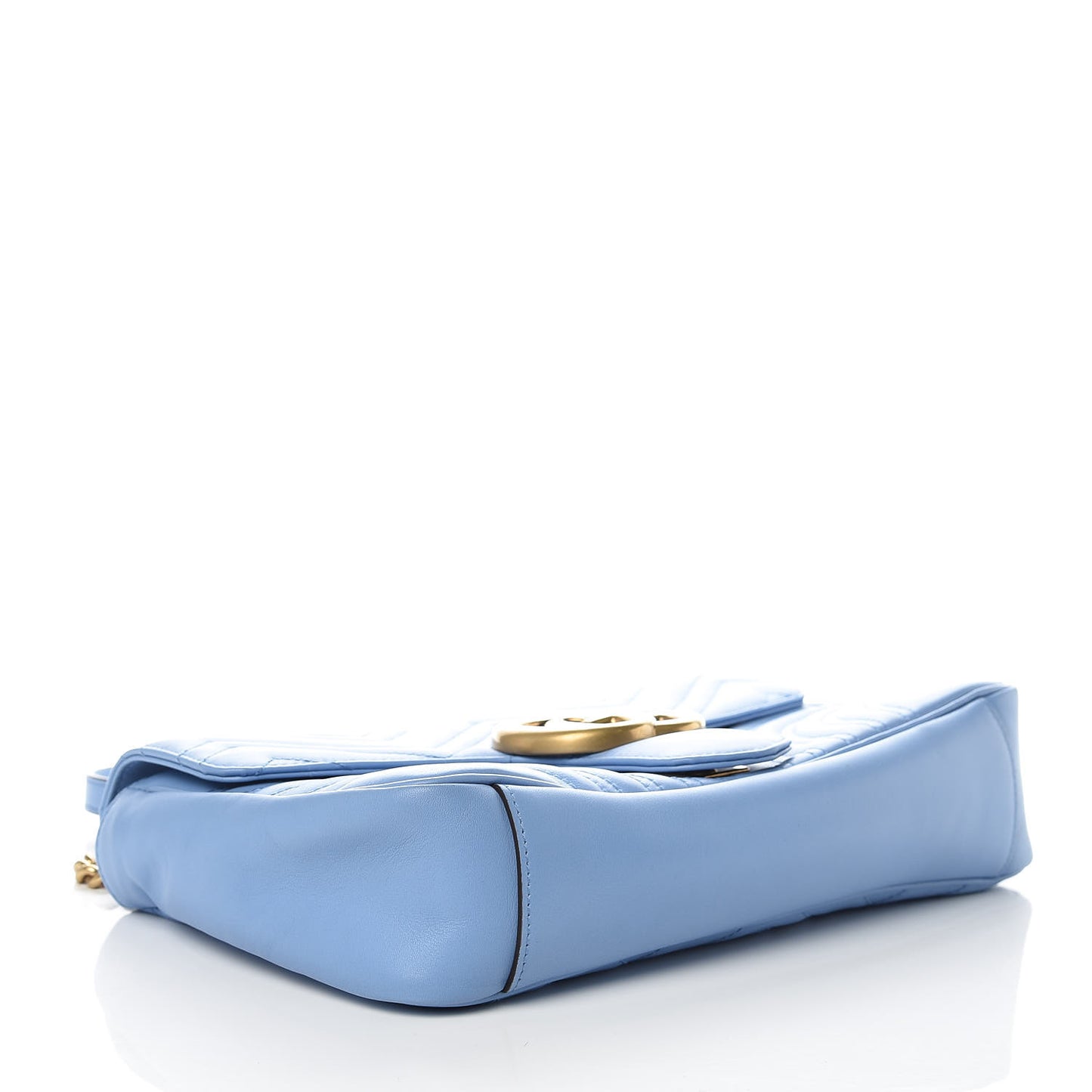 Calfskin Matelasse Medium GG Marmont Shoulder Bag Clear Sky Blue