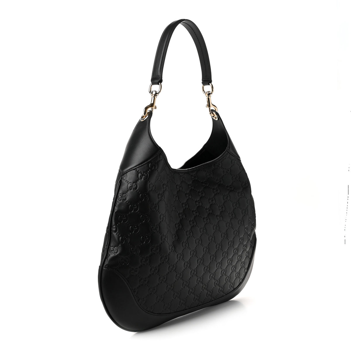 Gucci GG Calfskin Embossed B Medium Shoulder Bag Arabella Black 4 of 11