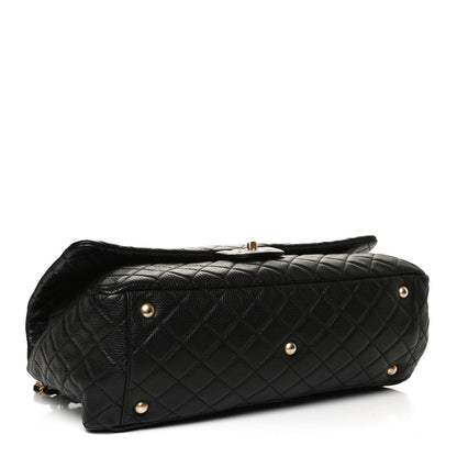 Chanel Calfskin Quilted XXL Travel Flap Bag Black 4 of 10