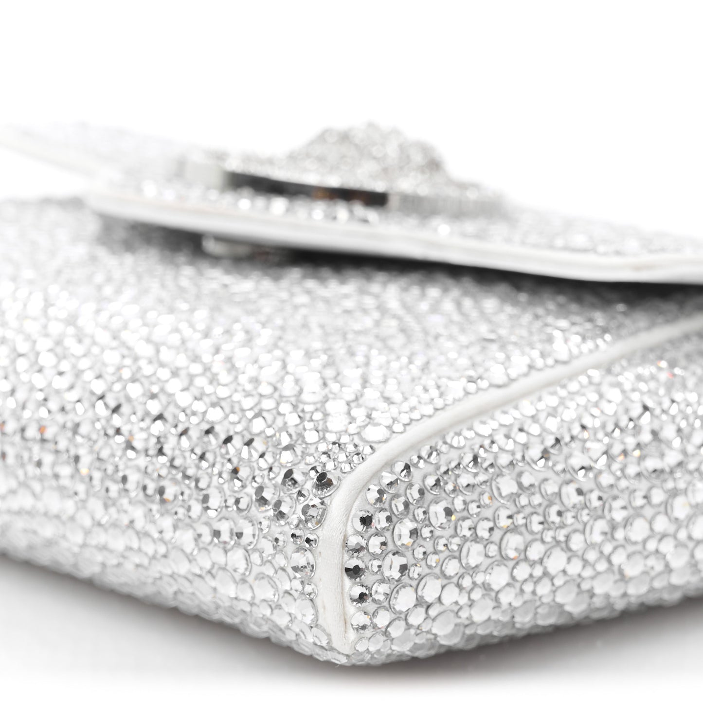 Crystal La Medusa Envelope Clutch Optical White