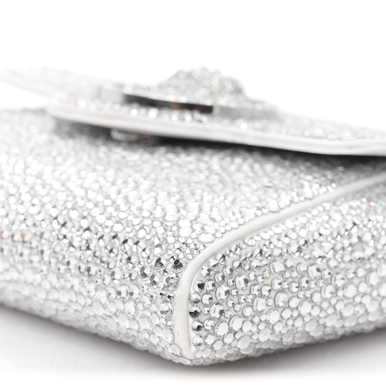 Versace Crystal La Medusa Envelope Clutch Optical White 9 of 9