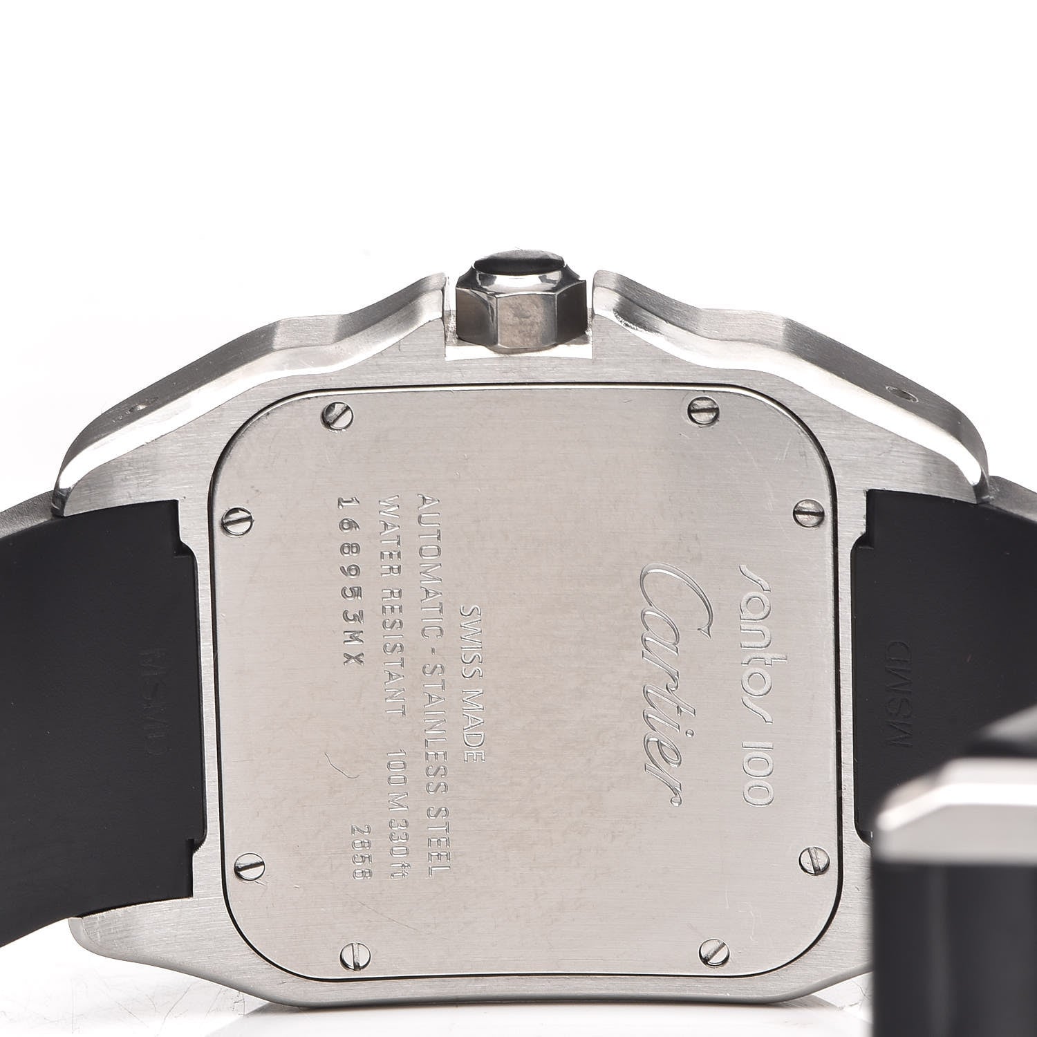 Cartier Stainless Steel Rubber 38mm Santos 100 Automatic Watch 5 of 7