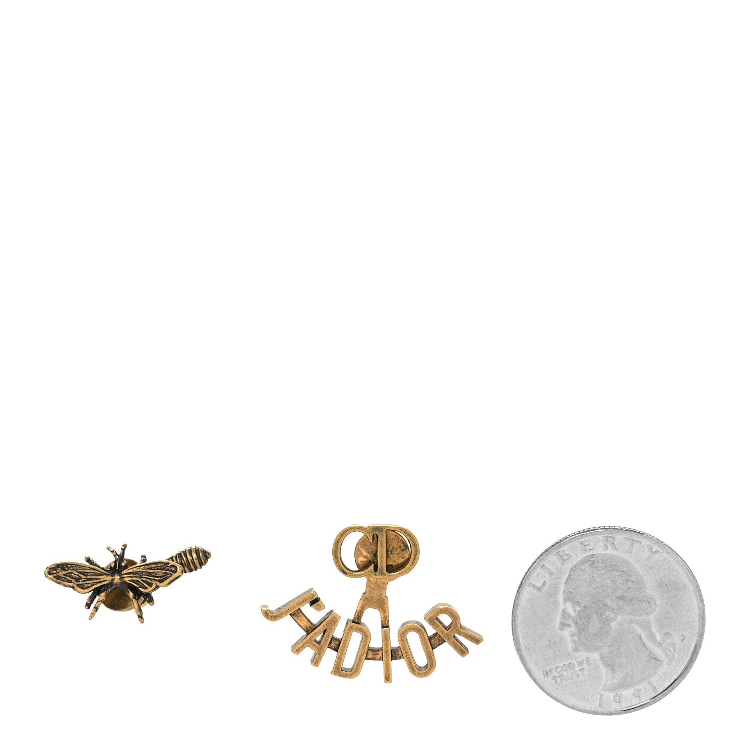 Christian Dior Metal J'Adior Earrings Aged Gold 2 of 4