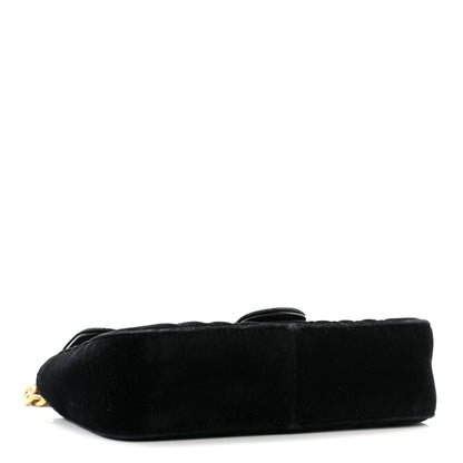 Gucci Velvet Matelasse Mini GG Marmont Shoulder Bag Black 4 of 10