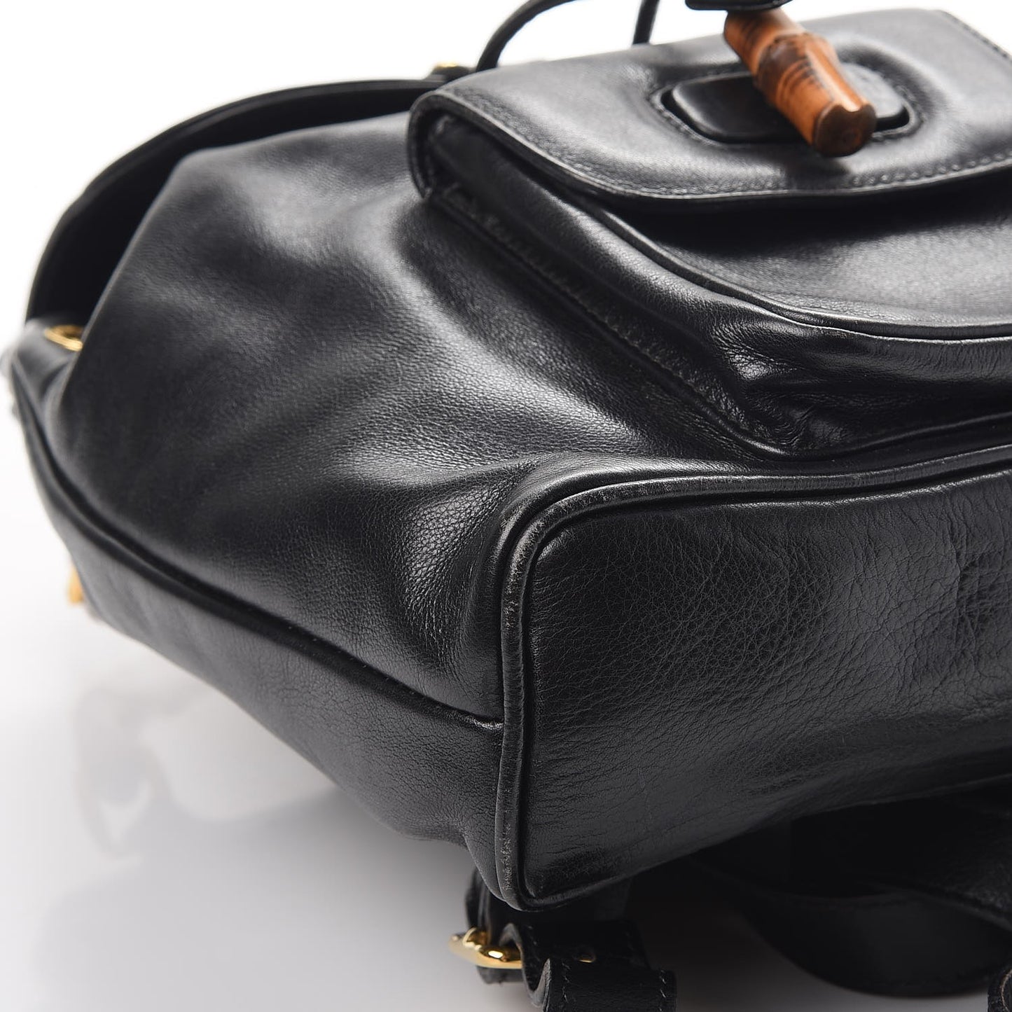 Calfskin Bamboo Backpack Black